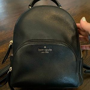 Kate Spade mini backpack —gold zipper accents
